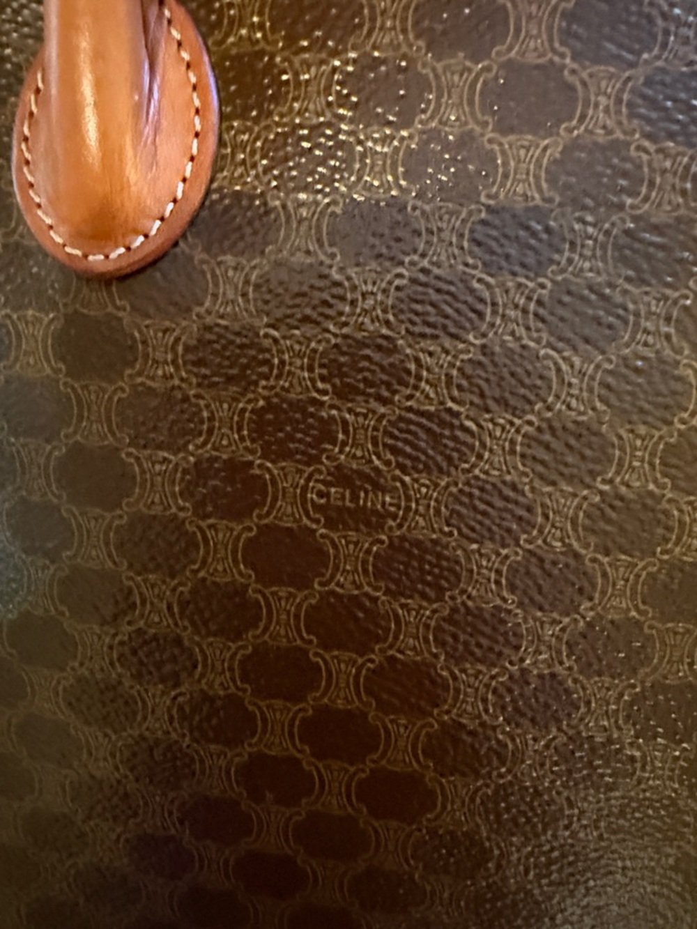 CELINE Macadam Patterned Done Satchel Handbag Vintage - Picture 14 of 14